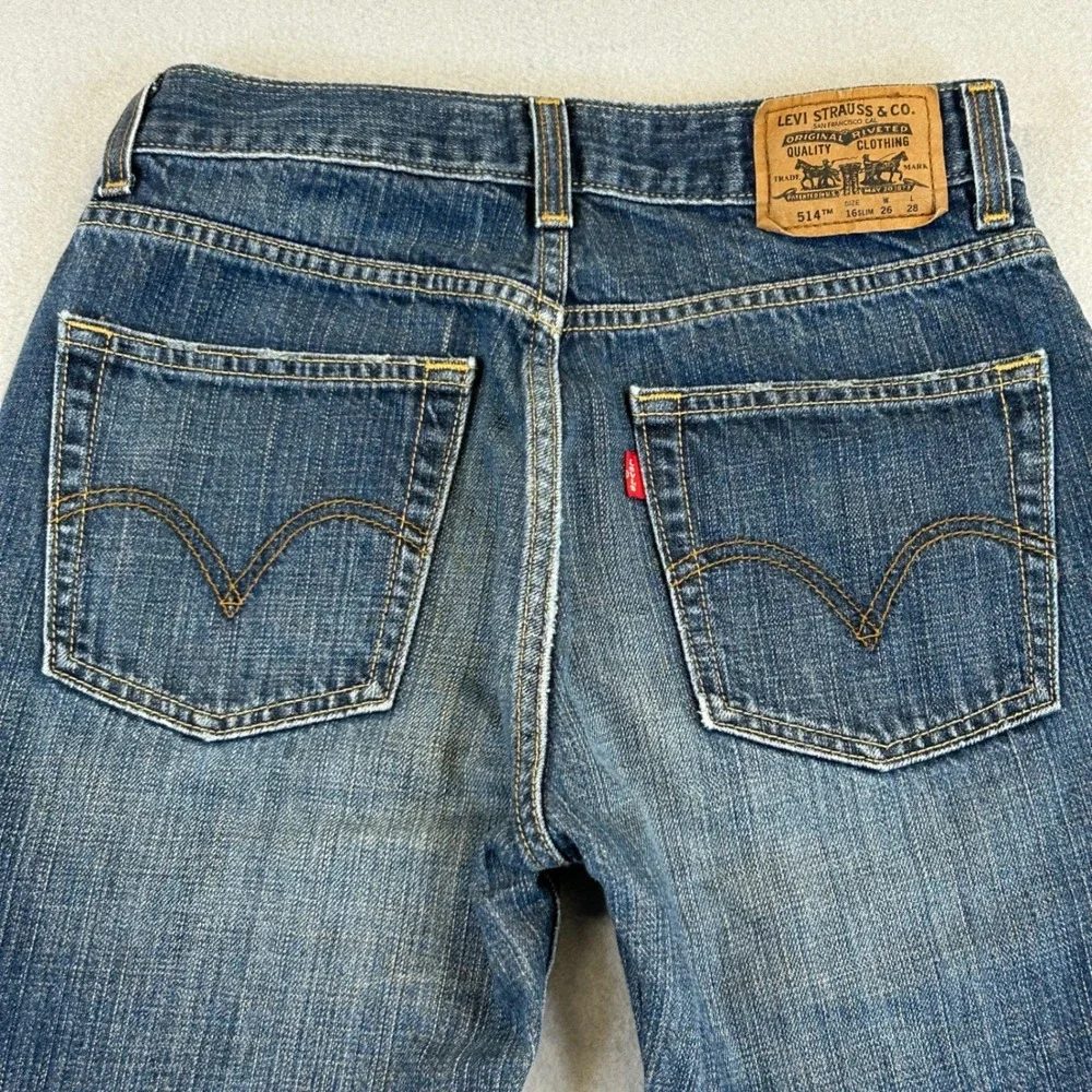 Levi's 514 Slim Straight Jeans Boys 16 Slim 26x28 Blue Denim 100% Cotton Classic